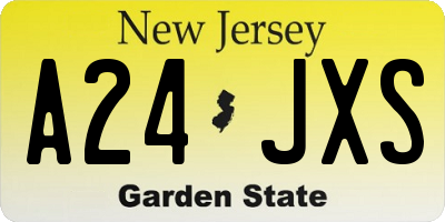 NJ license plate A24JXS