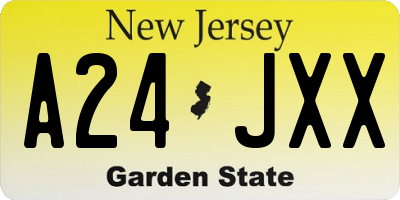 NJ license plate A24JXX