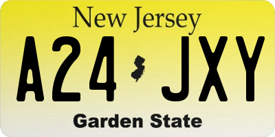 NJ license plate A24JXY