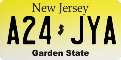 NJ license plate A24JYA
