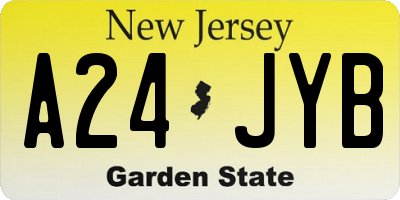 NJ license plate A24JYB