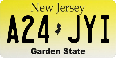NJ license plate A24JYI