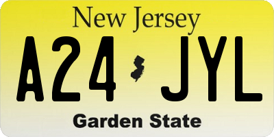 NJ license plate A24JYL