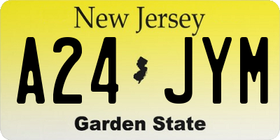 NJ license plate A24JYM