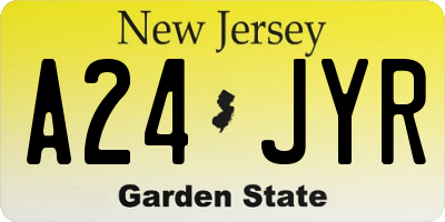 NJ license plate A24JYR
