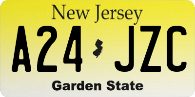 NJ license plate A24JZC