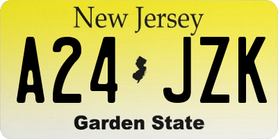 NJ license plate A24JZK