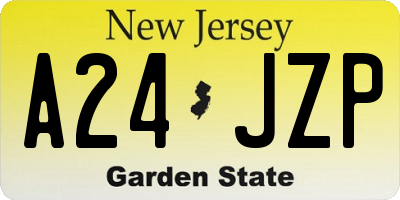 NJ license plate A24JZP