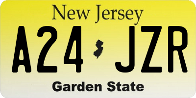 NJ license plate A24JZR