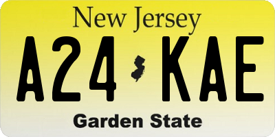 NJ license plate A24KAE