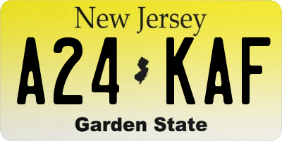 NJ license plate A24KAF