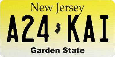 NJ license plate A24KAI