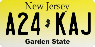 NJ license plate A24KAJ