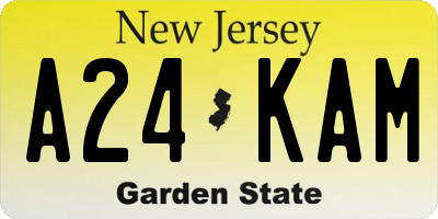 NJ license plate A24KAM