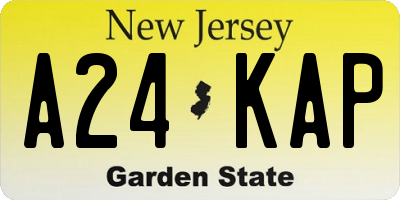 NJ license plate A24KAP