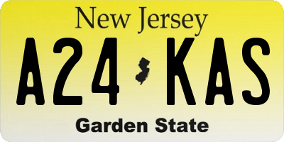NJ license plate A24KAS