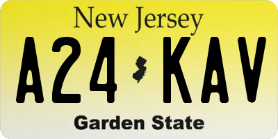 NJ license plate A24KAV
