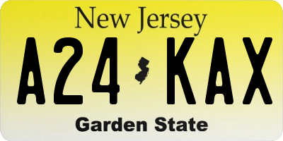 NJ license plate A24KAX