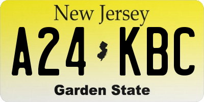 NJ license plate A24KBC