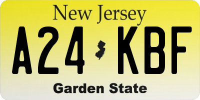 NJ license plate A24KBF