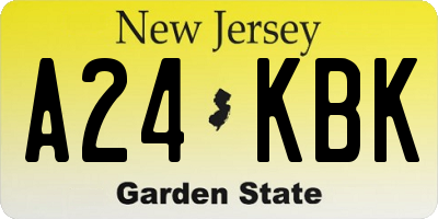 NJ license plate A24KBK