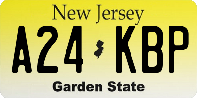 NJ license plate A24KBP