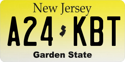 NJ license plate A24KBT