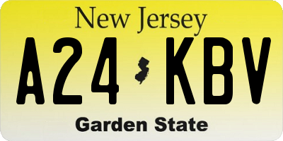 NJ license plate A24KBV