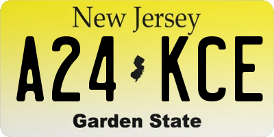 NJ license plate A24KCE