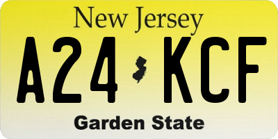 NJ license plate A24KCF