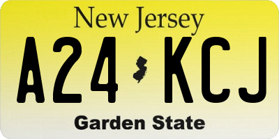 NJ license plate A24KCJ