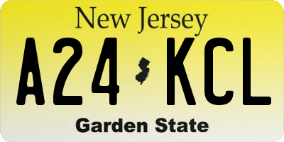 NJ license plate A24KCL
