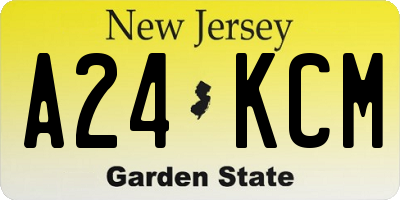 NJ license plate A24KCM