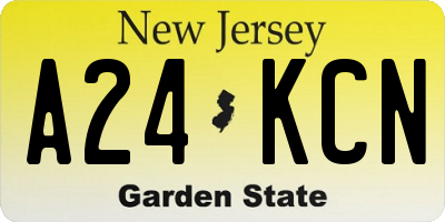 NJ license plate A24KCN