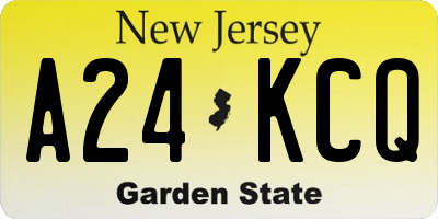NJ license plate A24KCQ