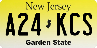 NJ license plate A24KCS