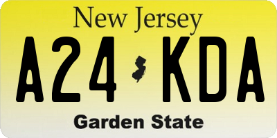 NJ license plate A24KDA
