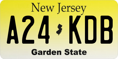 NJ license plate A24KDB