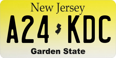 NJ license plate A24KDC