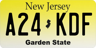 NJ license plate A24KDF