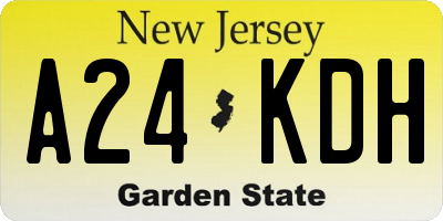 NJ license plate A24KDH