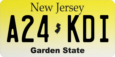 NJ license plate A24KDI