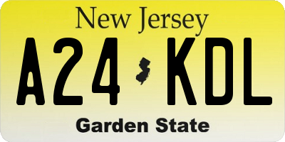 NJ license plate A24KDL