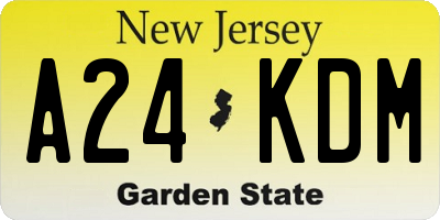 NJ license plate A24KDM