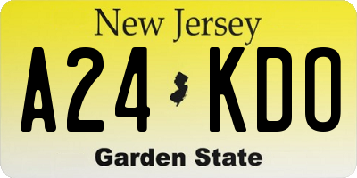 NJ license plate A24KDO