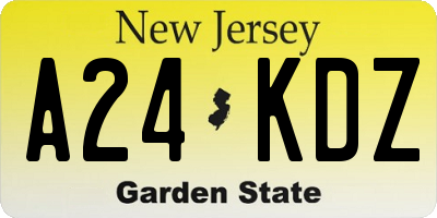 NJ license plate A24KDZ