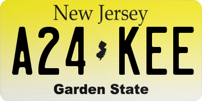 NJ license plate A24KEE