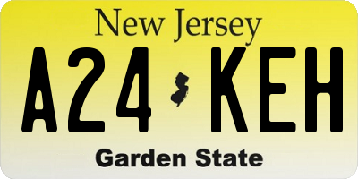 NJ license plate A24KEH