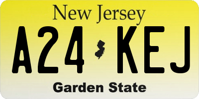NJ license plate A24KEJ