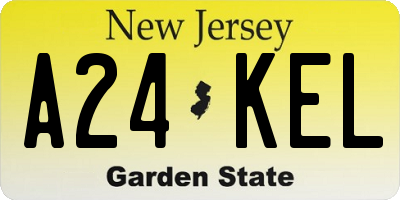 NJ license plate A24KEL